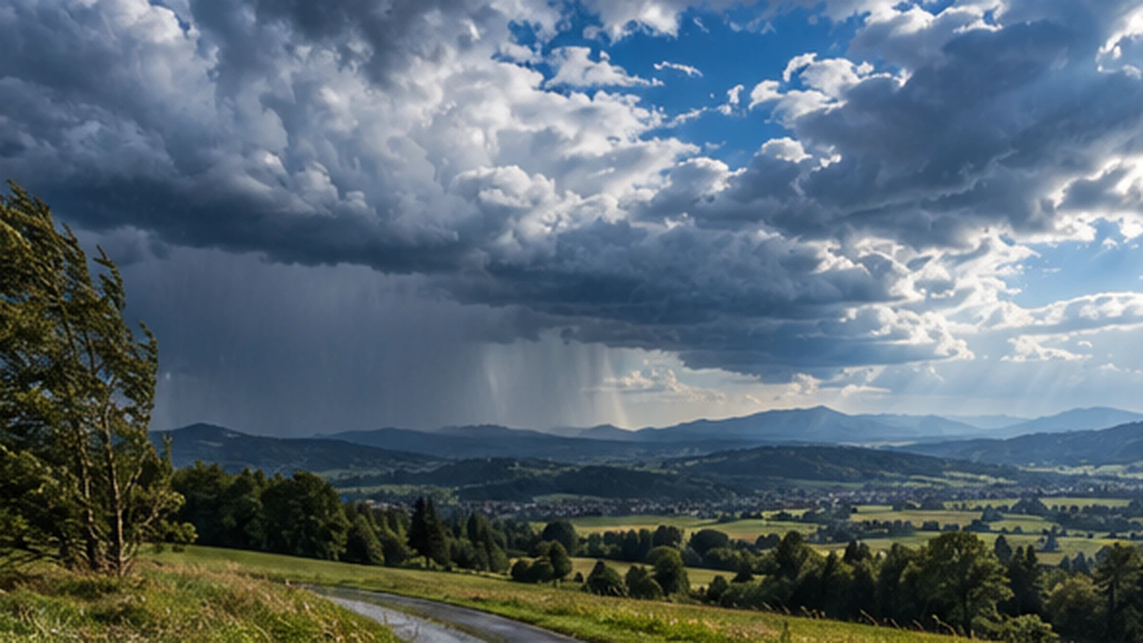 Windige Landschaft unter dichter werdenden Wolken als Symbolbild für die neue Störung im Nordwesten Deutschlands